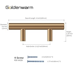 goldenwarm 20 Pack Champagne Bronze Cabinet Pulls