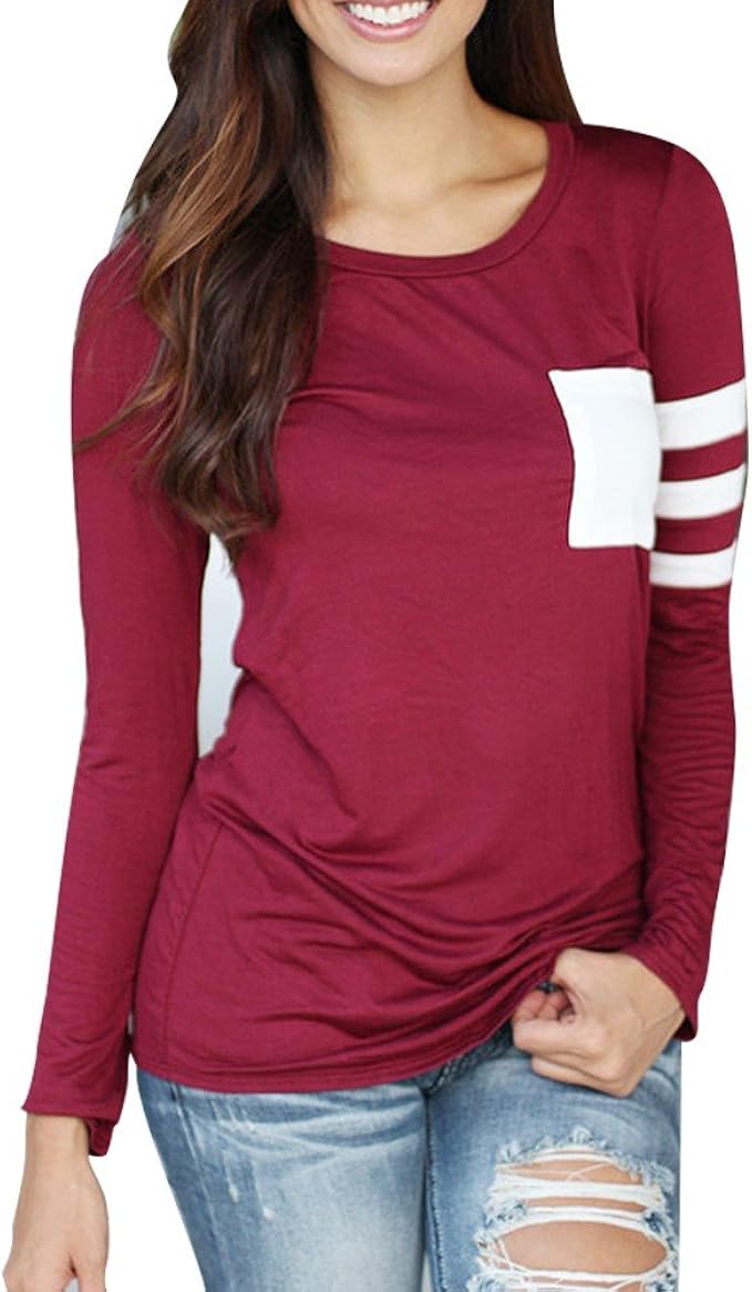 red fitted long sleeve shirt