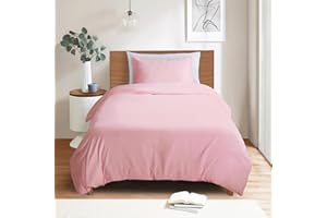 Mejoroom Blush Pink Twin Duvet Cover - Soft and Breathable Twin Bedding Sets with Zipper Closure, 2Pieces, 1 Duvet Cover (68x90') and 1 Pillow sham(20x26')
