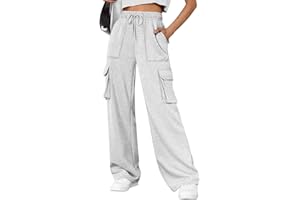 AUTOMET Womens Sweatpants Wide Leg Cargo Pants Fall Fashion Outfits Sweats Baggy Winter Clothes Parachute Joggers