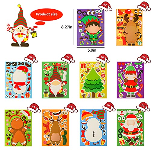 LOVESTOWN 40 PCS Kids Christmas Activities Stickers, Christmas Party Games Stickers Make Your Own Christmas Stickers Christmas Games Supplies for Window Decor