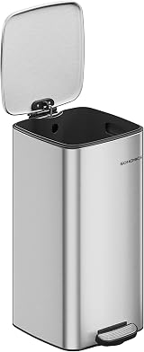 SONGMICS 8-Gallon Stainless Steel Pedal Bin with Inner Bucket LTB593E01