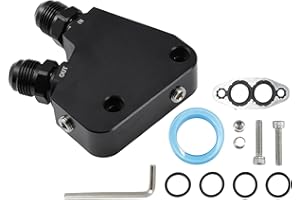 FUELHOOD 5-Pack Engine Oil Cooler Adapter Kit for GM LS1 LS2 LS3 LS6 LS7 LS9 LSX Gen IV Engines, 10AN Couplers Aluminum Alloy