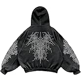 Cute Clad Y2K Vintage Printed Punk Hoodies Solid Color Men Women Casual Hoodie Gothic Fashion Harajuku Sweatshirt