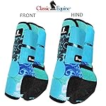 4 PACK BLUE SCROLL CLASSIC EQUINE LEGACY SYSTEM HORSE FRONT REAR SPORT BOOT