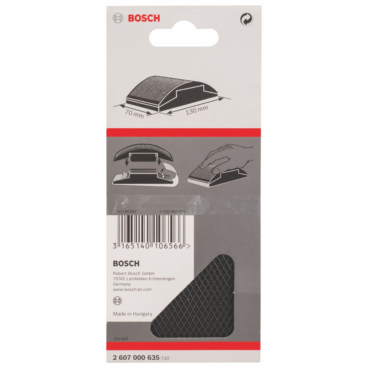 Bosch 2607000635 Sanding Accessories Hand Sanding Block from Rubber