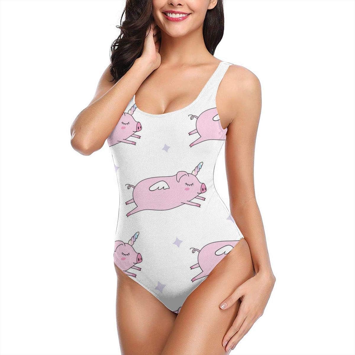 Fair Prices Women S One Pieces Swimsuits Cute Rainbow Unicorn Among The Clouds Stars Rose Printed Beach Suits With Soft Cup Clothing Simple And Generous Design Www Archiva Mx