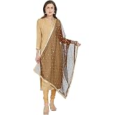 themilestocks Woman's Embellished Net Dupatta Scarf Shawl Wrap Soft Indian Bridal Wedding