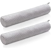 Wesiti 2 Pcs Long Bolster Pillow 39 x 7 Inch Round Body Pillow Soft Cylinder Cervical Roll Pillow with Removable Washable Cover, Back Neck Spine Relief Support Pillow for Neck Leg Bed (Gray)