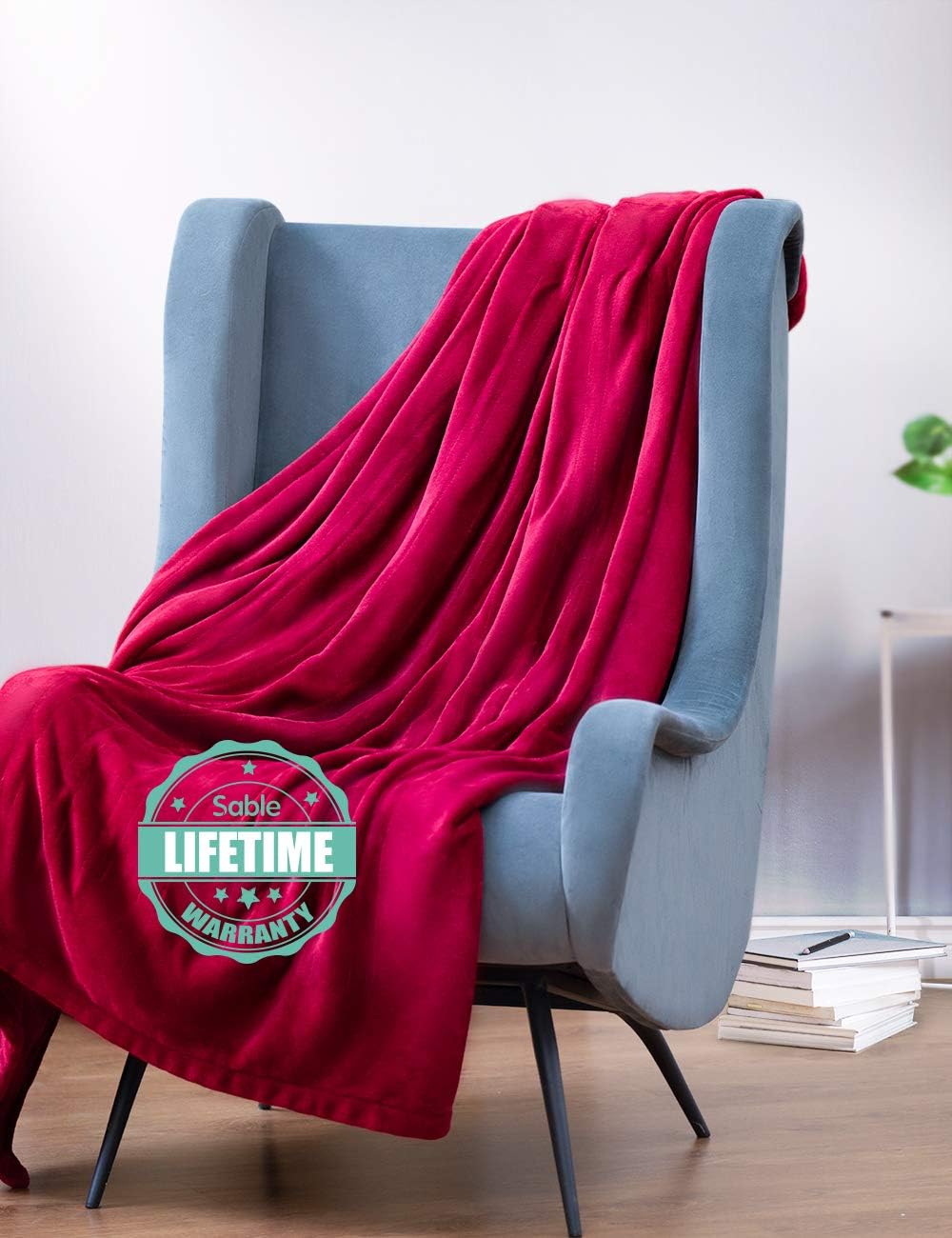 Sable Electric Throw, Blanket Fast-Heating, Full Body Warming ETL Certified, 10 Temperature Settings Auto Off, 50" x 60", Red: Home & Kitchen