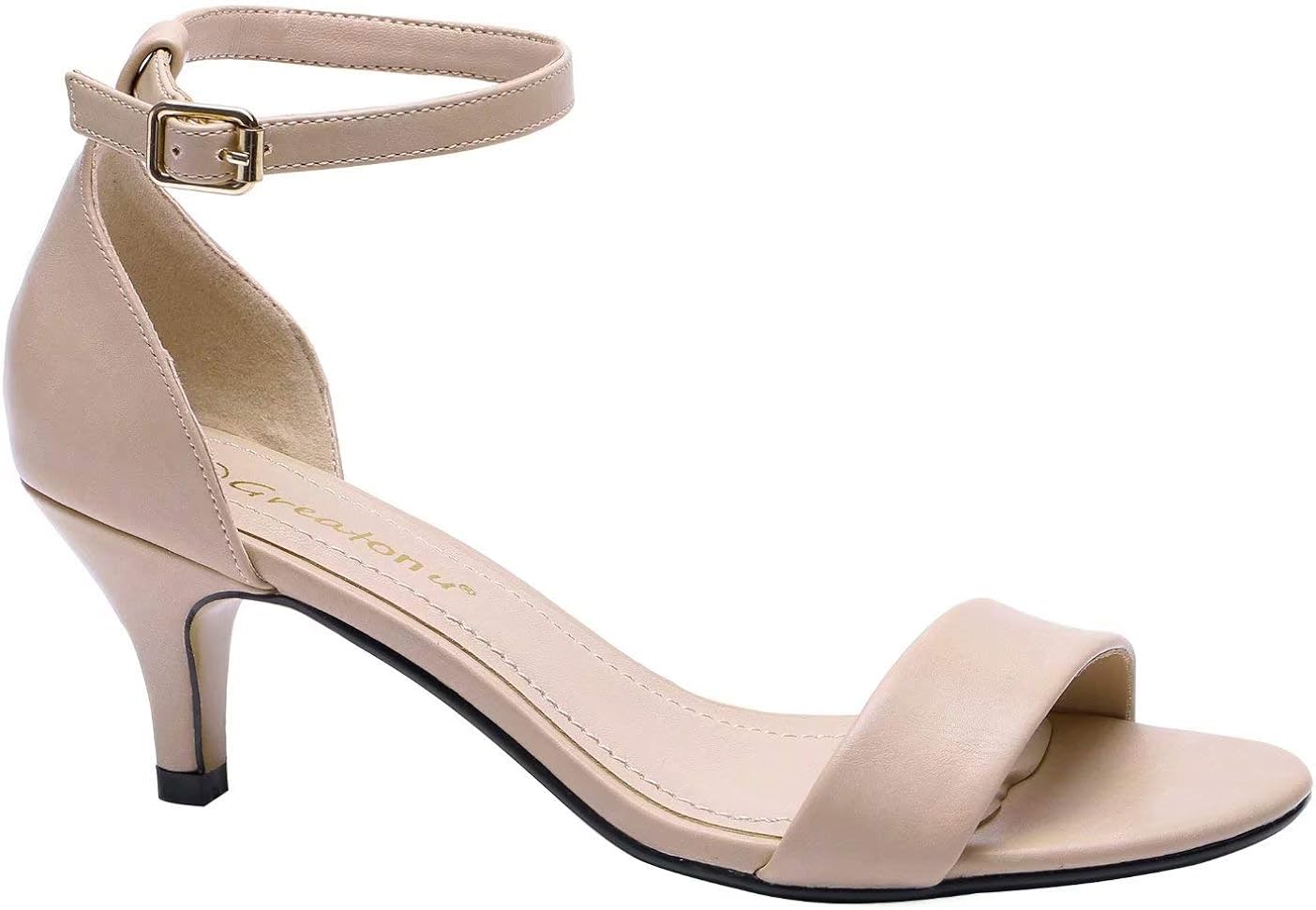 Greatonu Womens Strappy Sandals Ankle Strap Kitten Heels Court Shoes Amazon.ca Shoes & Handbags
