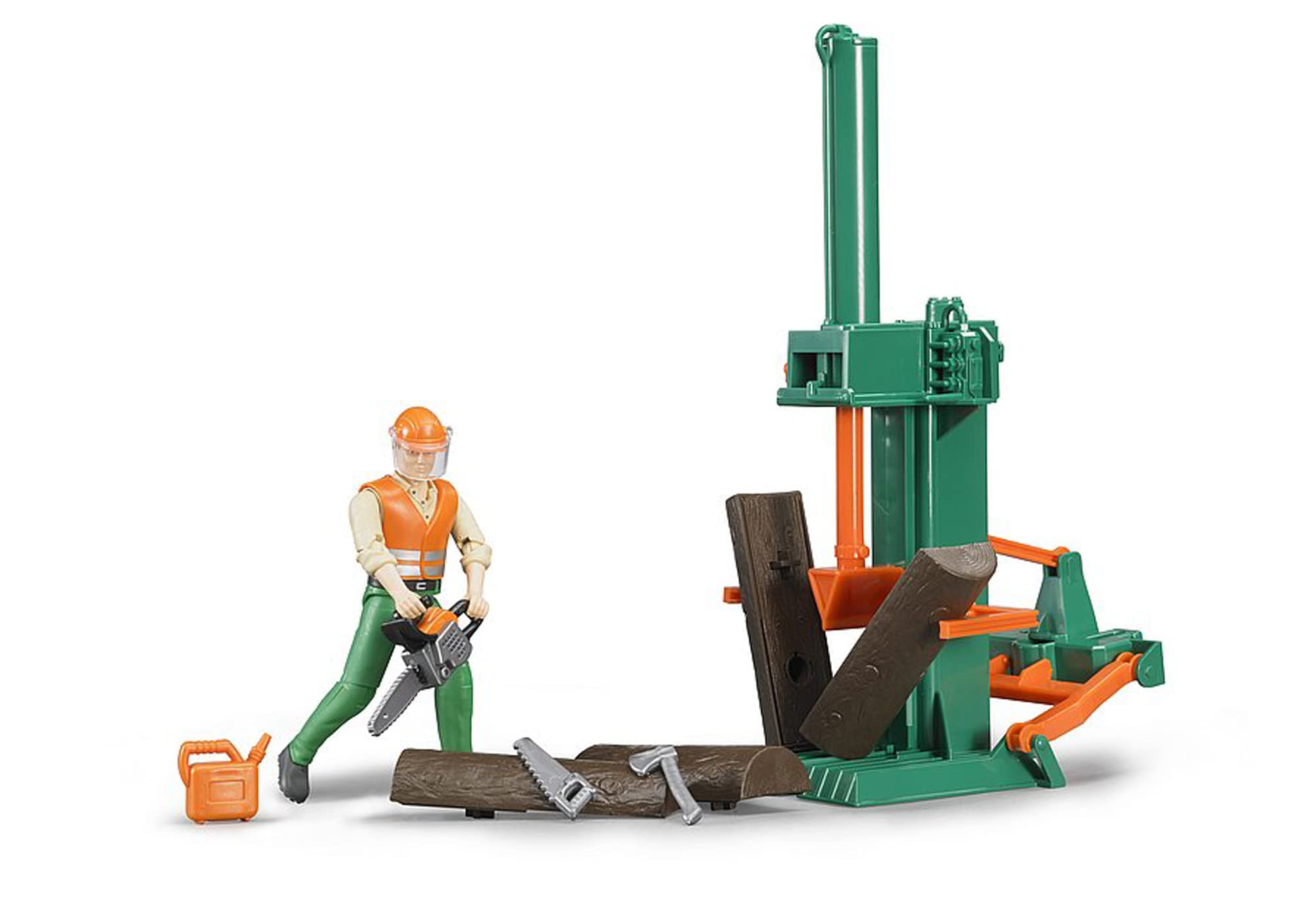 Bruder Forestry Set with Figure – 1:16 Scale Logging Vehicle Toy with Accessories, Realistic Timber Handling Playset, Compatible with Bruder Tractors & Figures, Durable Plastic, Ages 4+
