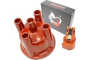 AIP ELECTRONICS DRAGON FIRE PERFORMANCE Heavy Duty Distributor Cap and Rotor Set Compatible Replacement For 69-91 VW Saab Volvo 1.1L 1.5L 1.6L 1.8L 1.9L 2.0L 2.1L 2.2L 2.3L 009 034 Type 1 I4 Oem Fit CAP1050