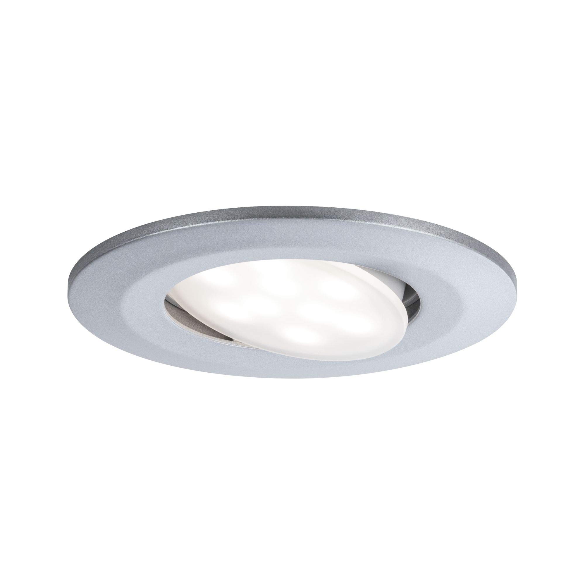 Paulmann 99928 Calla LED recessed luminaire Round incl. 1x6W IP65 recessed Spotlight Chrome matt Cabinet Light Plastic recessed lamp 4000K