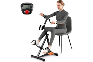 Toolsempire Pedal Exerciser Bike for Seniors, Hand Arm Leg Knee Physical Therapy Exercise Bike with Monitor, Indoor Adjustable Fitness Equipment for Rehabilitation Recovery