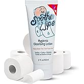 SOOTHE 'N WIPE Hygienic Cleansing Lotion, Flushable Wipe Alternative with Aloe & Moisturizers, Toilet Paper Moistener for Clean, Soft & Smooth Bum Butt Cleaner Sanitizing Lotion for Bathroom 2 Oz
