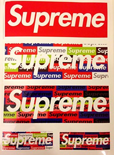 Supreme 5pcs A4 Size Vinyl Sticker (Ss1) Skateboard Car Window Bumper Decal