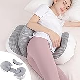 Chilling Home Pregnancy Pillow, Maternity Pillow for Pregnant Women, Pregnancy Pillows for Sleeping Portable, Pregnancy Wedge Pillow, Body Pillow Support for Back, Belly, Waist, Grey