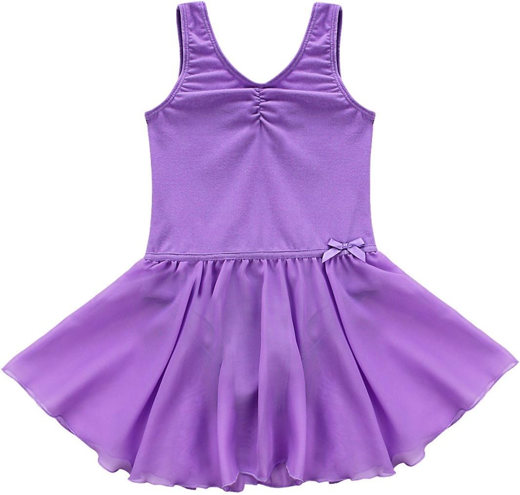 Freebily Girls Kids Sleeveless Ballet Dance Gymnastic Leotard Dress Dancewear Dancing Costume