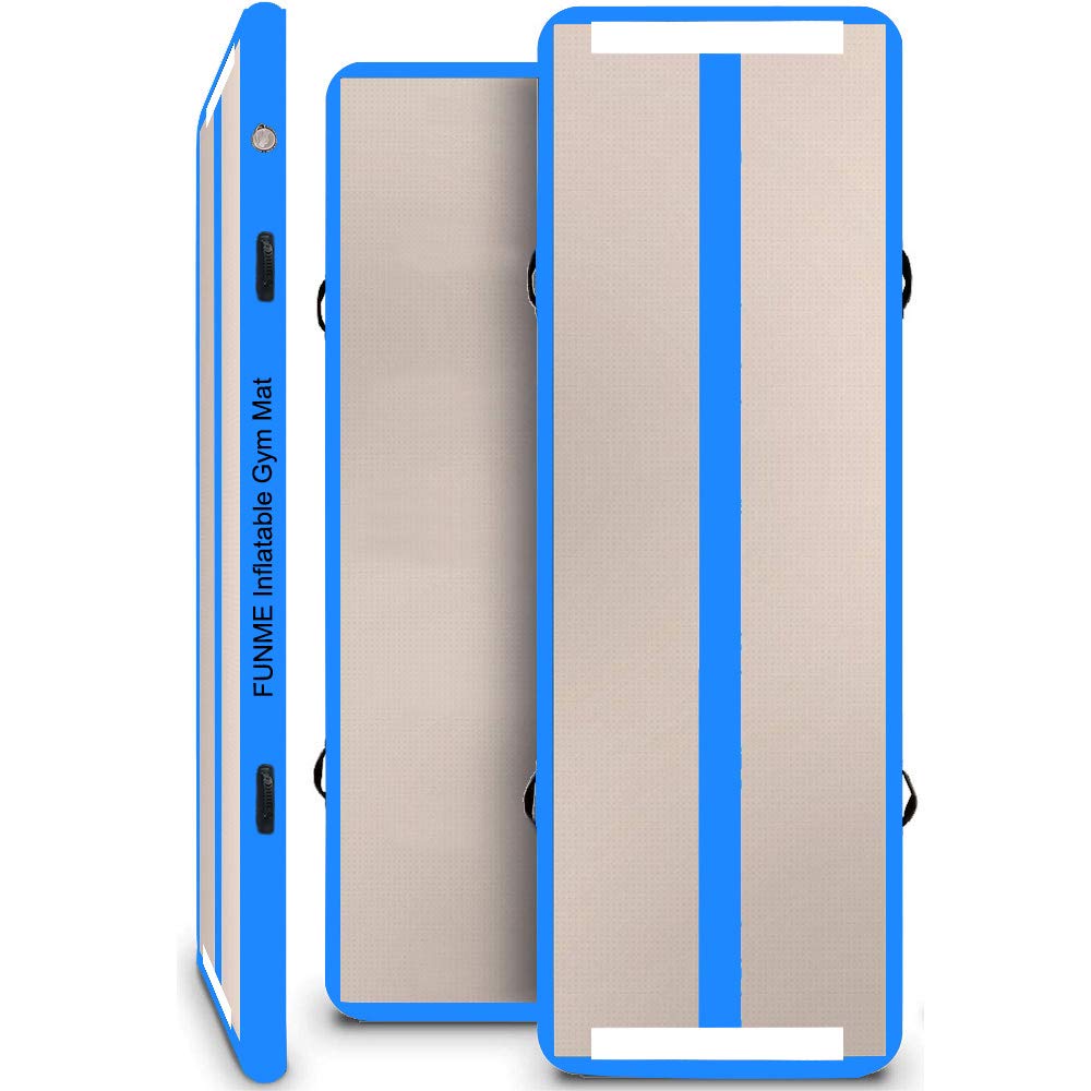 FUNME Inflatable Gym Mat Tumbling Gymnastics Airtrack Mats with Pump for Home Use, Cheerleading, Water, Park and Beach…