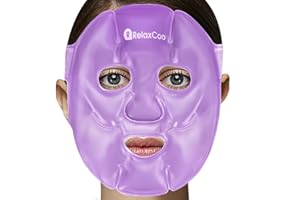 RelaxCoo Cold Face Eye Mask Ice Pack Reduce Face Puff,Dark Circles,Gel Hot Cold Compress,Face SPA for Woman Sleeping, Pressure, Headaches, Skin Care， Purple