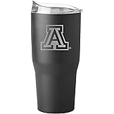 Logo Brands NCAA Arizona Wildcats 30oz Etch Powdercoat Stainless Tumbler - Insulated, Keeps Drinks Hot/Cold for Hours, High Lip Slider Lid