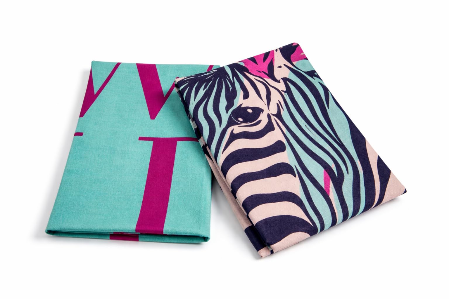 UNIQUE CORN Tea Towels Set - Pack of 2 Tea Towels Made of 100% Cotton, Lint-Free & Absorbent, 45 x 65 cm, Modern & Colourful, Ideal as Kitchen Decoration & Gift Idea