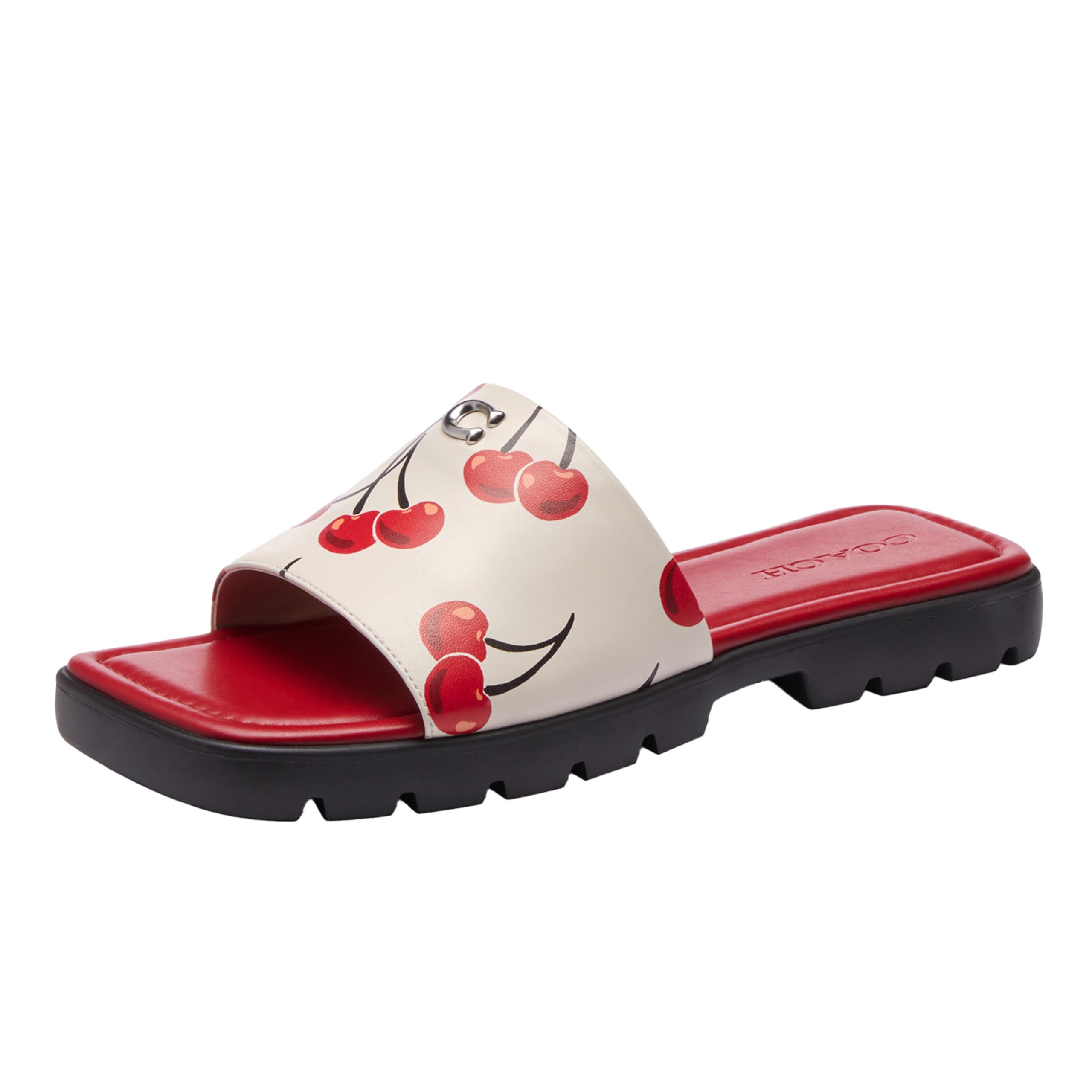 Coach Women’s Florence Sandal, Chalk Cherry, 5.5