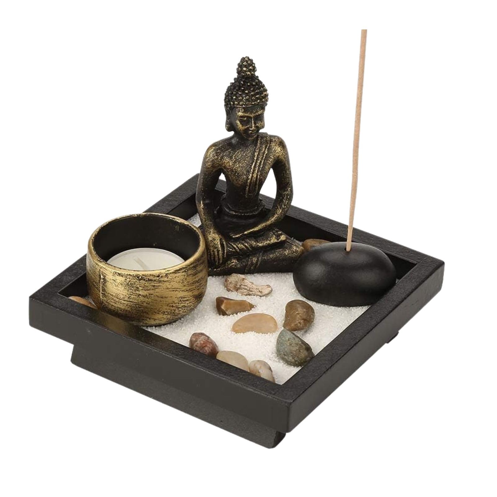 DEWIN Buddhism Incense Holder, Chinese Style Buddhism Candlestick Meditation Relax Decor Set for Buddhist Altar Table Furnishing Articles