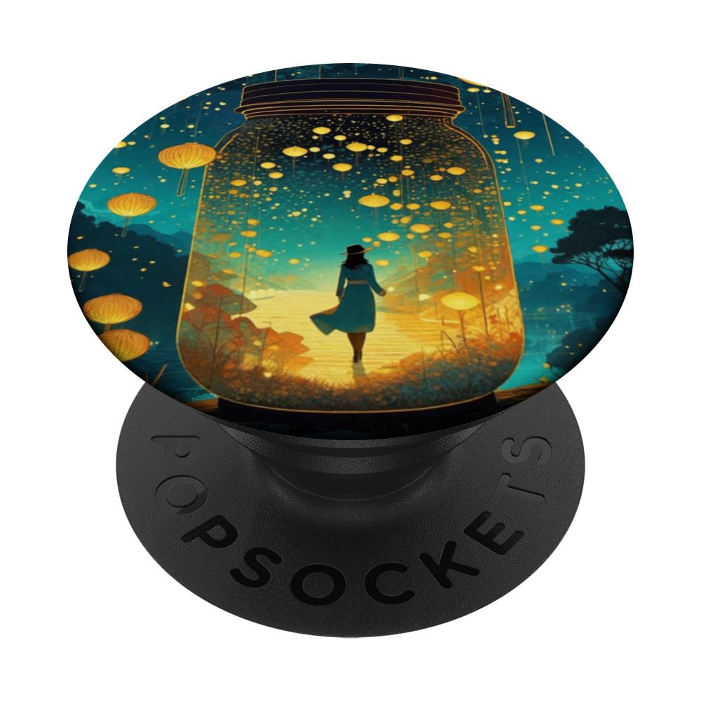 Nature Magic Fireflies Fantasy Camping Hiking Hippie Graphic PopSockets Swappable PopGrip