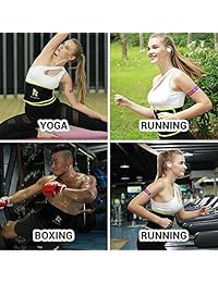 ROSERAIN - Cinturón de entrenamiento para pérdida de peso, para hombres y mujeres, para entrenamiento muscular, deporte, sauna, sudor, abdominal, quemador de grasa con bolsa de teléfono