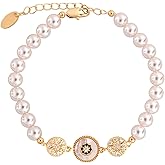 Gold Plated Bracelet for Women, Adjustable 14K Gold Plated Dainty Chain Bracelets with Cubic Zirconia, Non-Tarnish Fashion Jewelry