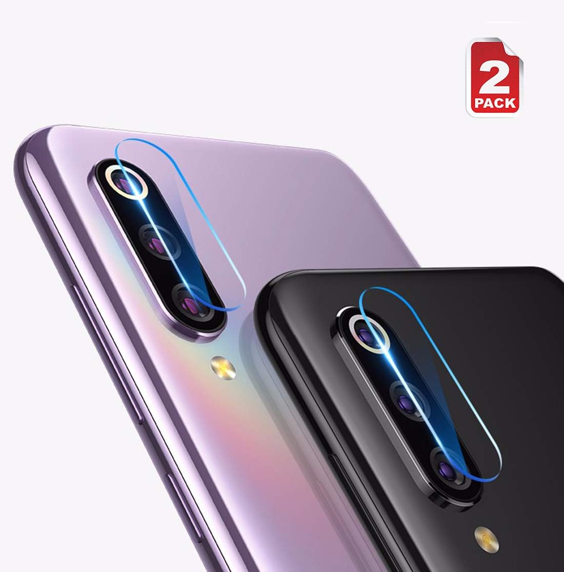 NOKOER Back Camera Lens Screen Protector for Xiaomi Mi 9 SE, [2 Pack] Ultra-Thin 2.5D HD Camera Lens Tempered Glass Protector Film - Transparent