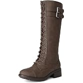 DREAM PAIRS Women's Knee High Riding Combat Boots | Lace up Design with Fur Lining