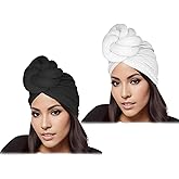 LVBGQVL Women Turbans and Head Wraps, Women African Turban Flower Knot Pre-Tied Bonnet Beanie Cap Headwrap