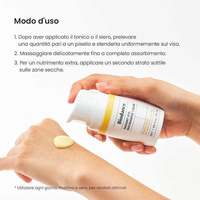 Crema Viso Radiant Vita alla Niacinamide - Illuminante e Anti-Macchie - Correttore Macchie Scure e Idratante - Skin Care Coreana per Tutti i Tipi di Pelle - Idea Regalo Donna - 50ml