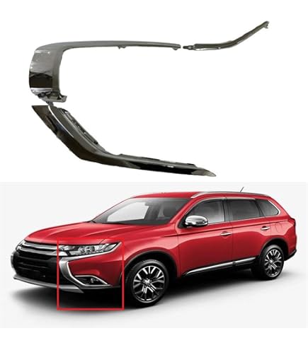 3-Piece Front Bumper Chrome Trim Set - Passenger Side For Mitsubishi Outlander 2016-2019