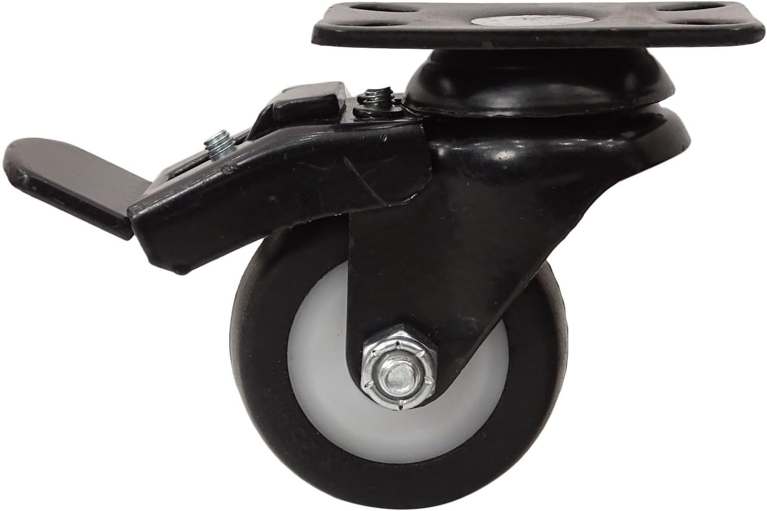 Flyrail 50 mm Furniture Castor Wheel Revolving Plate with Brakes - 4 Pieces