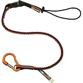 Ergodyne Squids 3102 Shock Absorbing Tool Lanyard with Self-Locking Carabiner, Detachable Loop End, Tool Weight Capacity 5lbs