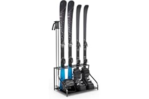 YSJWAER Ski Storage Rack-Holder Garage - Freestanding Ski Equipment Organizer Ski Boot Snowboard Rack Stand Snow Gear Storage