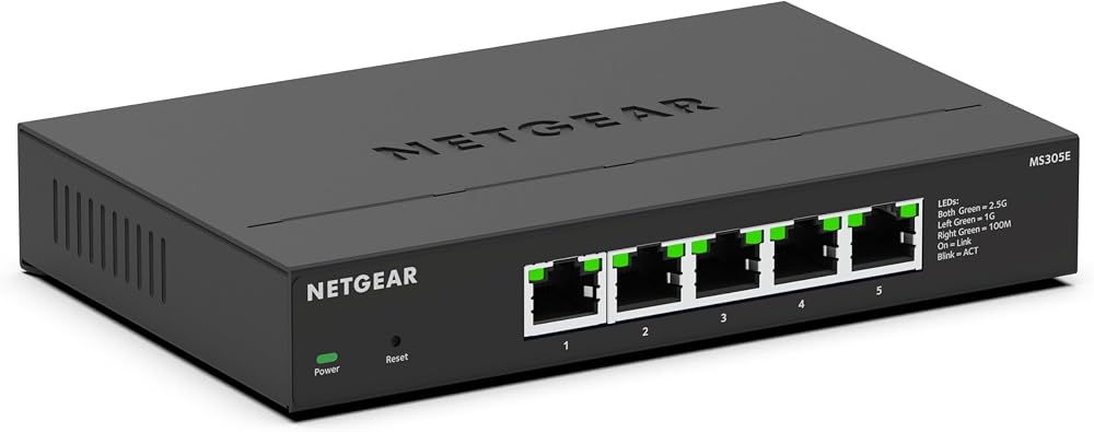 NETGEAR MS305E 5 Port 2.5GB Switch Multi-Gig Desktop Wall Mount