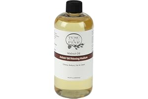Tusc & Pine Walnut Oil for Painting - 16.9 Oz Bottle - Professional Artists' Paint Medium, Increase Sheen, Slows Drying Time, Solvent Free Thinner, Refined in Small Batches in North Carolina