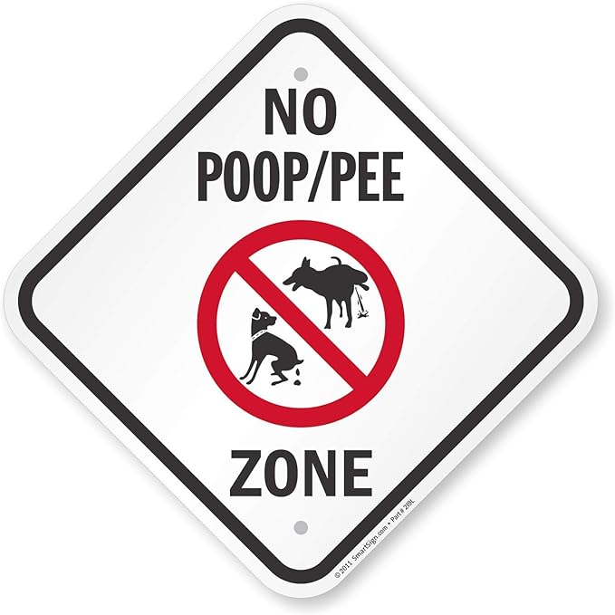 SmartSign No Dog Poop Pee Zone Sign 12" x 12" Aluminum