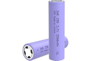 ULATI Rechargeable Battery 3.7 Volt Battery Flat Top, 3500mAh High Capacity Flashlight Battery for Headlamps, Doorbells, Handhold Fan, Toy 2Pack