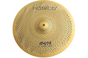 Mosico Mute Cymbal Low Volume Cymbal Golden Splash Crash Mute Cymbal For Practice (16"Crash)