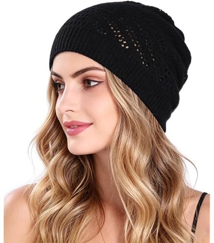 TOP HEADWEAR Black Crochet Knit Beanie Skull Cap Hat at Amazon