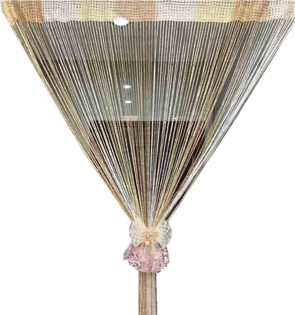 Duosuny Door String Curtain Rare Flat Silver Ribbon Thread Fringe Window Panel Room Divider Cute Strip Tassel for Wedding Coffee House Restaurant Parts (39x78 Inch, C313)