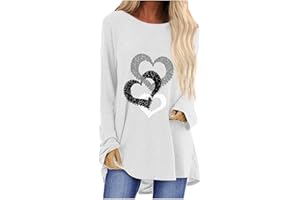 FARTEY Womens Tunics or Tops to Wear with Leggings Long Sleeve Loose Fit Fall Clothes Crewneck Gradient Comfy Shirts Blouses