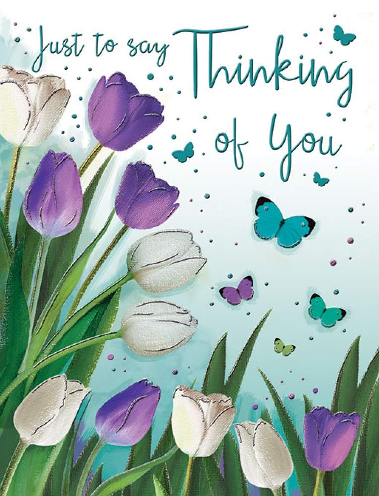 Regal Publishing Occasion Card Thinking of You - 8 x 6 inches, C80134, blue|green|grey