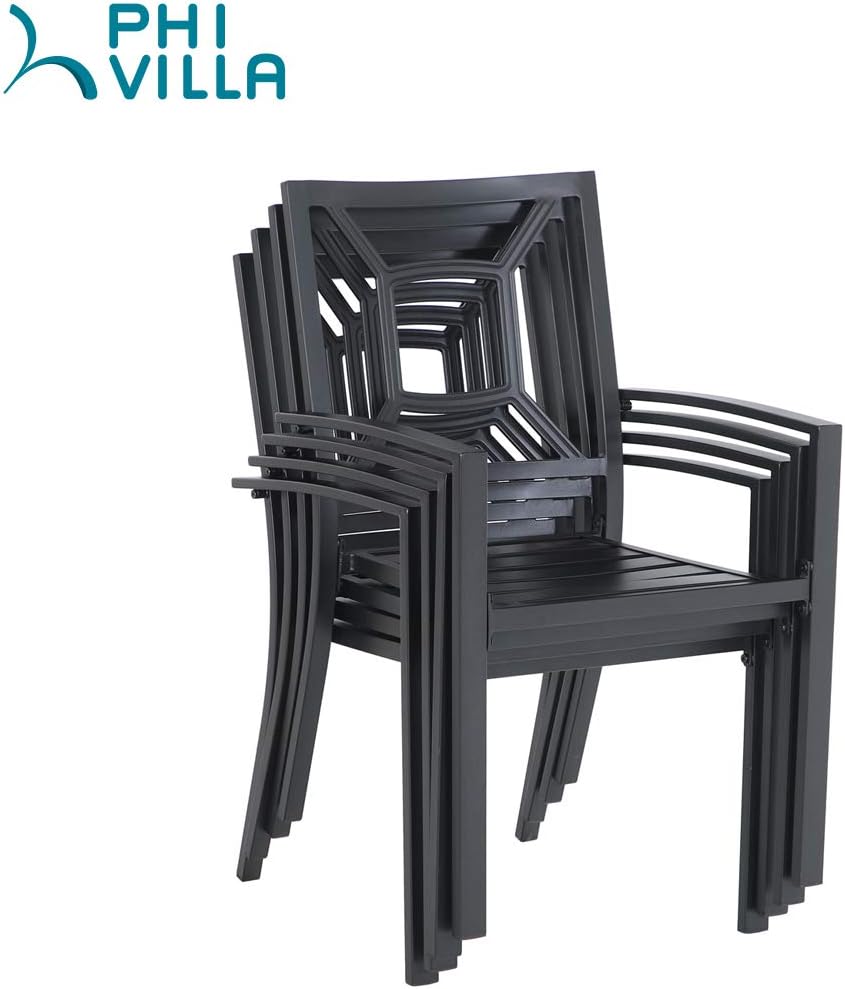 Phi Villa Patio Dining Table And Chairs Set Of 5 Patio Lawn Garden Patio Furniture Accessories